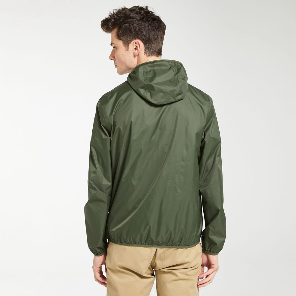 Timberland Mens Jackets Mt. Franklin Waterproof Packable Shell - Dark Green - India LA4286910